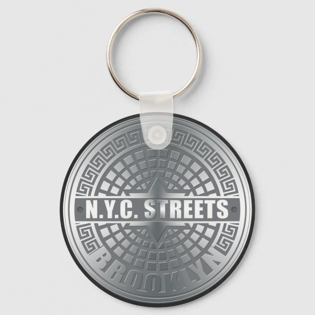 Manhole Covers Brooklyn Key Ring (Front)