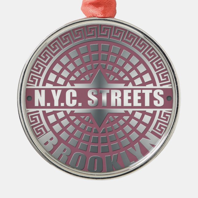 Manhole Covers Brooklyn Metal Ornament (Front)