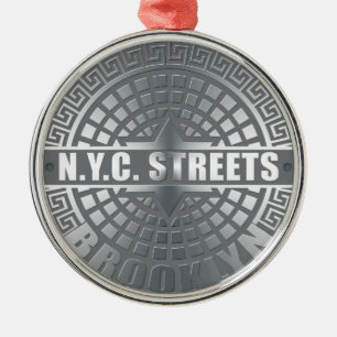 Manhole Covers Brooklyn Metal Ornament