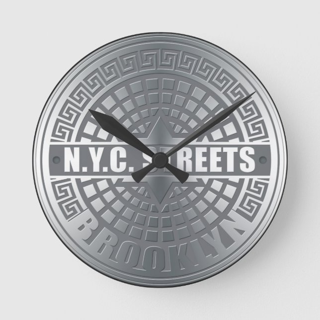Manhole Covers Brooklyn Round Clock (Front)