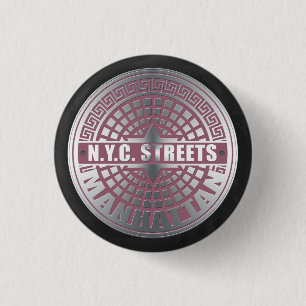 Manhole Covers Manhattan 3 Cm Round Badge