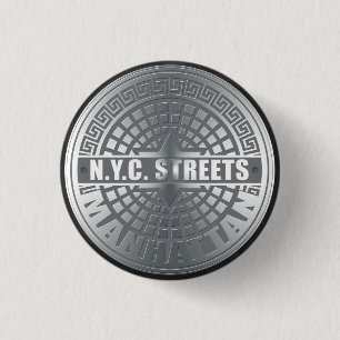 Manhole Covers Manhattan 3 Cm Round Badge