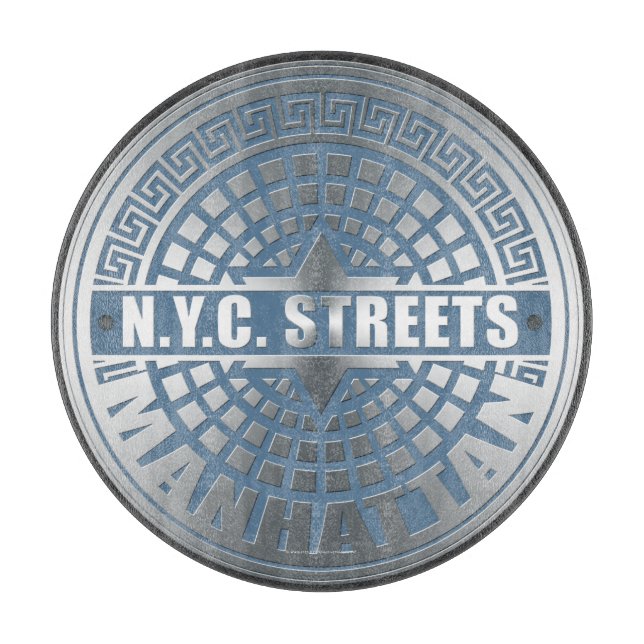 Manhole Covers Manhattan Cutting Board (Front)