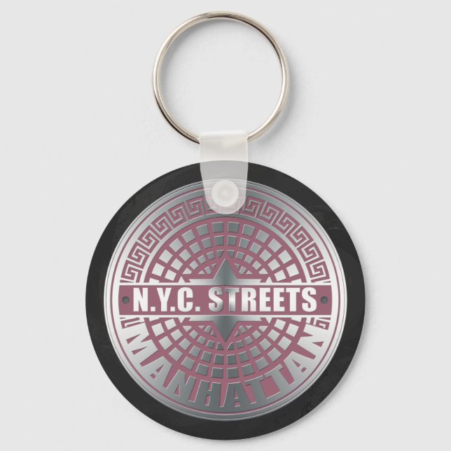 Manhole Covers Manhattan Key Ring (Front)