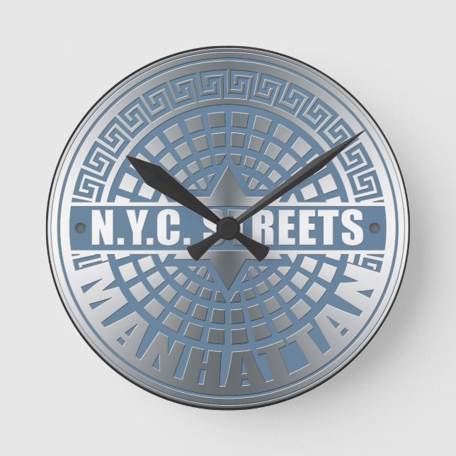 Manhole Covers Manhattan Round Clock (Front)