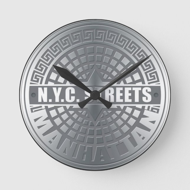 Manhole Covers Manhattan Round Clock (Front)