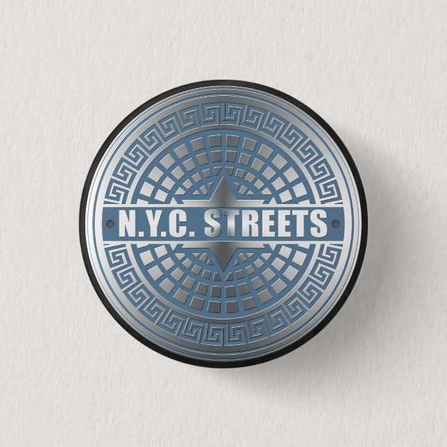 Manhole Covers NYC 3 Cm Round Badge (Front)