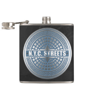 Manhole Covers NYC Hip Flask