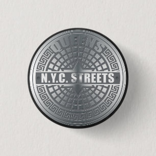 Manhole Covers Queens 3 Cm Round Badge