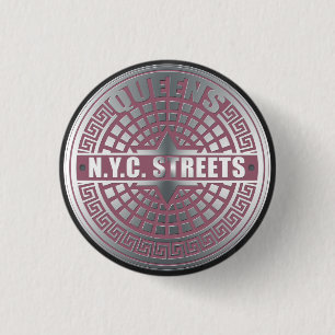 Manhole Covers Queens 3 Cm Round Badge