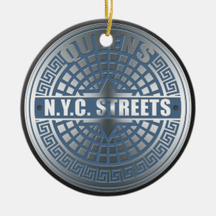 Manhole Covers Queens Ceramic Ornament