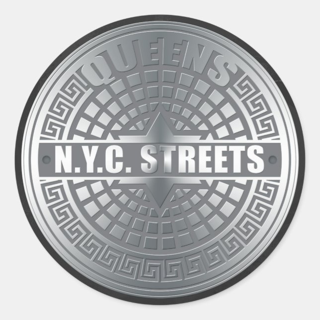 Manhole Covers Queens Classic Round Sticker (Front)