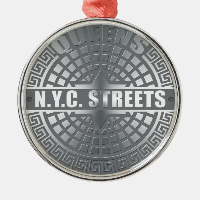 Manhole Covers Queens Metal Tree Decoration (Front)