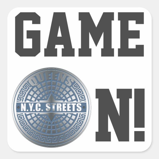 Manhole Covers Queens Square Sticker (Front)