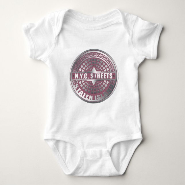 Manhole Covers Staten Island Baby Bodysuit (Front)