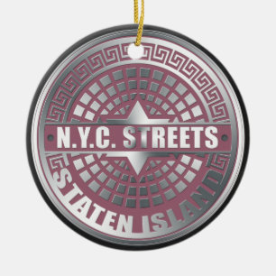 Manhole Covers Staten Island Ceramic Tree Decoration