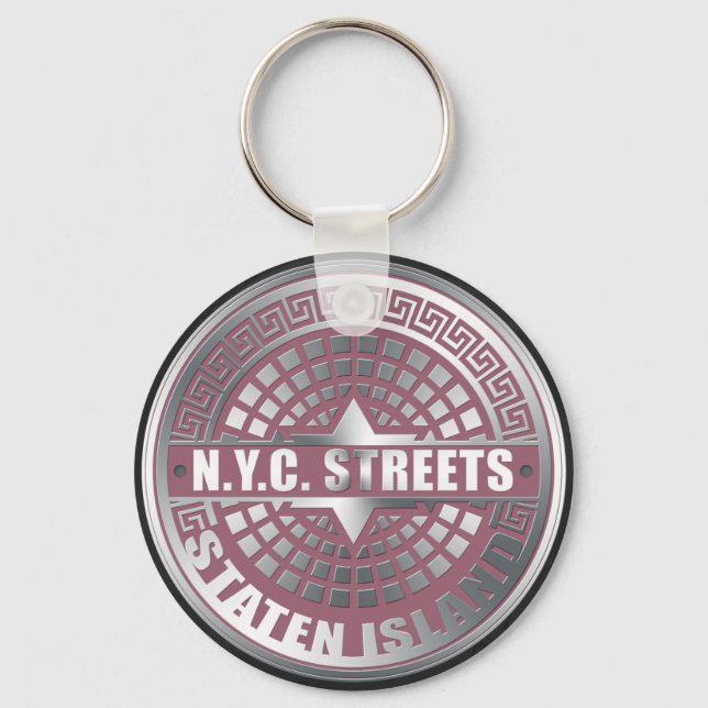 Manhole Covers Staten Island Key Ring (Front)