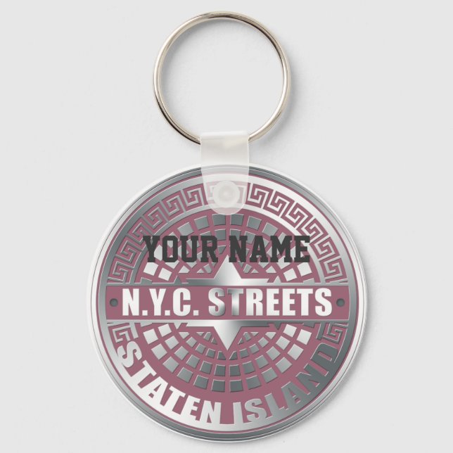 Manhole Covers Staten Island Key Ring (Front)