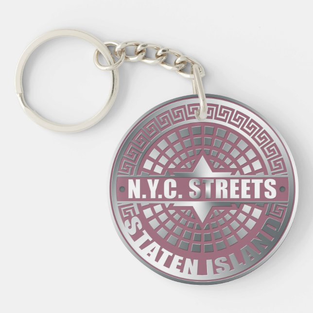 Manhole Covers Staten Island Key Ring (Front)