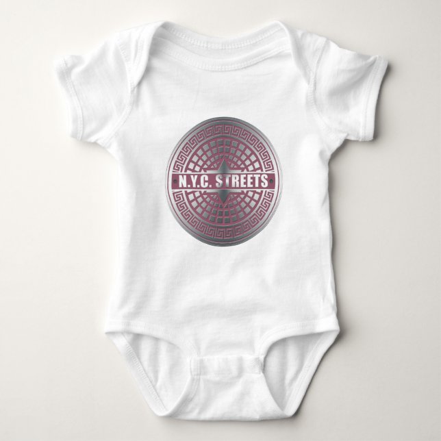 Manhole CoversNYC Baby Bodysuit (Front)
