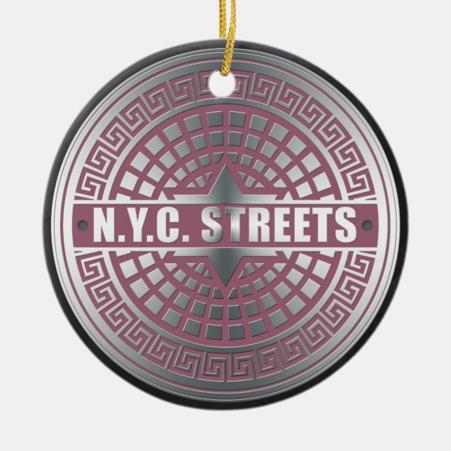 Manhole CoversNYC Ceramic Tree Decoration (Front)