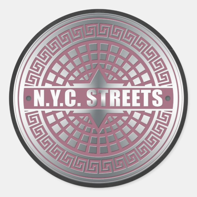 Manhole CoversNYC Classic Round Sticker (Front)