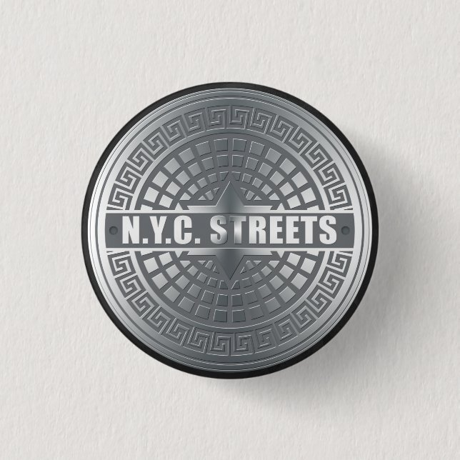 Manhole NYC 3 Cm Round Badge (Front)