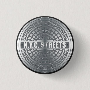 Manhole NYC 3 Cm Round Badge