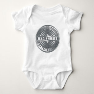 Manhole Staten Island Grey Baby Bodysuit