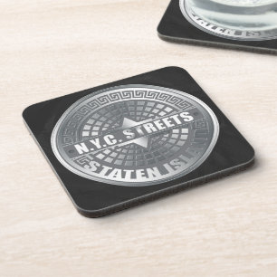 Manhole Staten Island Grey Coaster