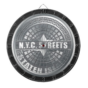 Manhole Staten Island Grey Dartboard
