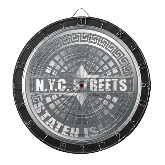 Manhole Staten Island Grey Dartboard (Front)
