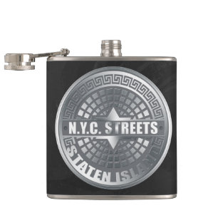 Manhole Staten Island Grey Hip Flask