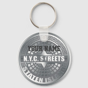 Manhole Staten Island Grey Key Ring