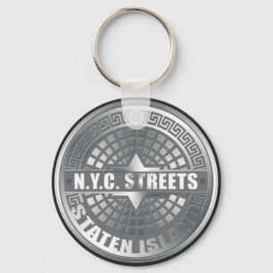 Manhole Staten Island Grey Key Ring