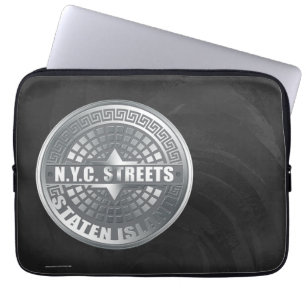 Manhole Staten Island Grey Laptop Sleeve