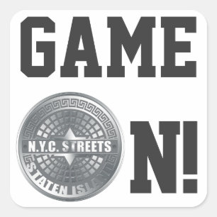 Manhole Staten Island Grey Square Sticker