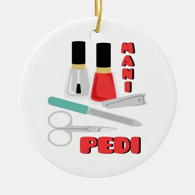 Mani Pedi Ceramic Ornament (Front)