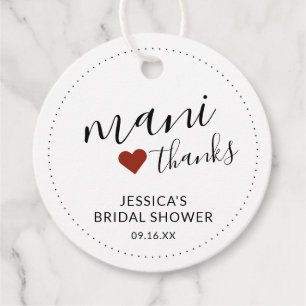 Mani Thanks Bridal Shower Nail Polish Favour Tags