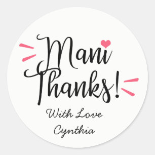Mani Thanks Labels Stickers
