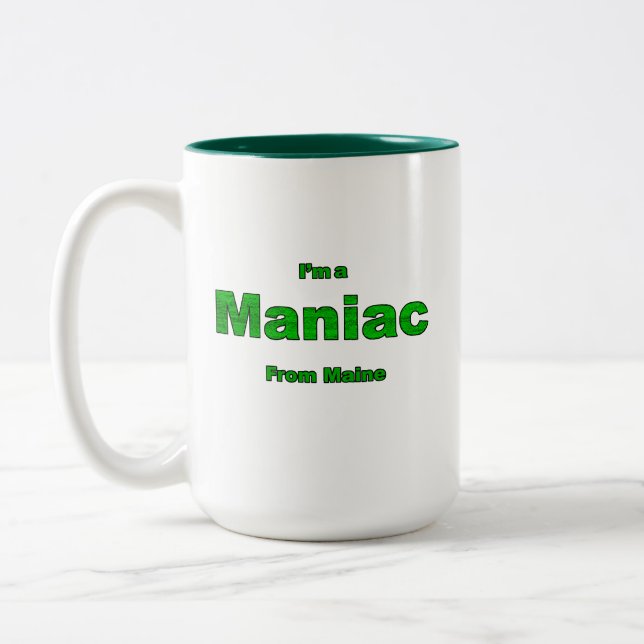 Maniac from Maine Two-Tone Coffee Mug (Left)