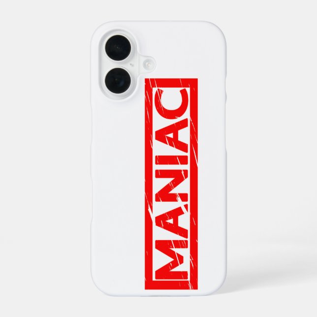 Maniac Stamp iPhone 16 Case (Back)