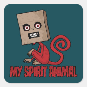 Maniacal Masked Monkey Spirit Animal Square Sticker