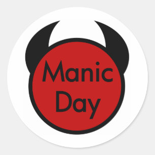 Manic Day Classic Round Sticker