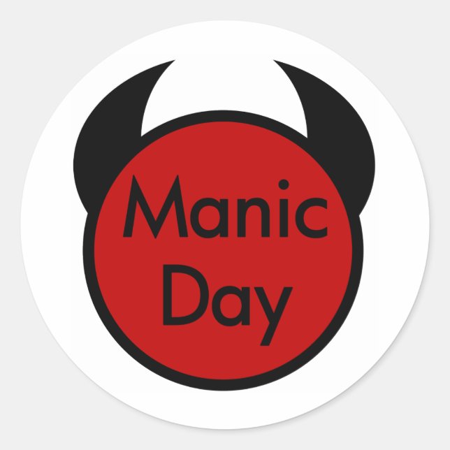 Manic Day Classic Round Sticker (Front)