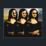 Manic Realities Road Trip Canvas Print Postcard<br><div class="desc">What I am and what I think I am,  is always just below my skin. How many mask do you have? Inspired by the Mona Lisa by Leonardo da Vinci.</div>