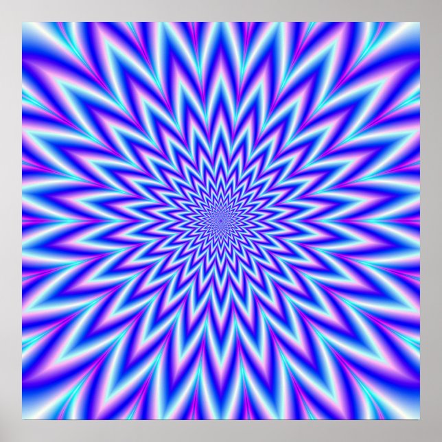 Manic Star in Blue Pink and White Poster (Front)