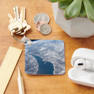 Manicouagan Crater And The St. Lawrence River Key Ring