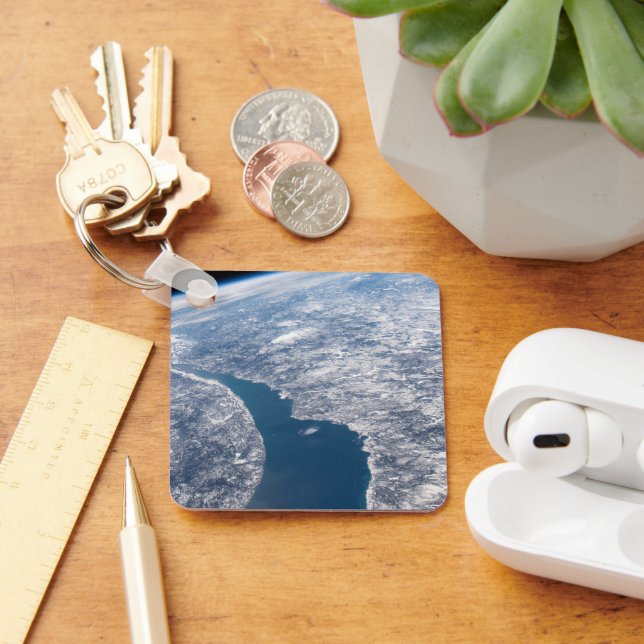 Manicouagan Crater And The St. Lawrence River Key Ring (Desk)