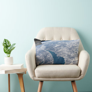Manicouagan Crater And The St. Lawrence River Lumbar Cushion